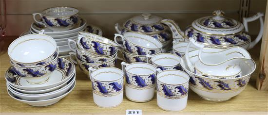 A Derby blue and gilt tea and coffee set